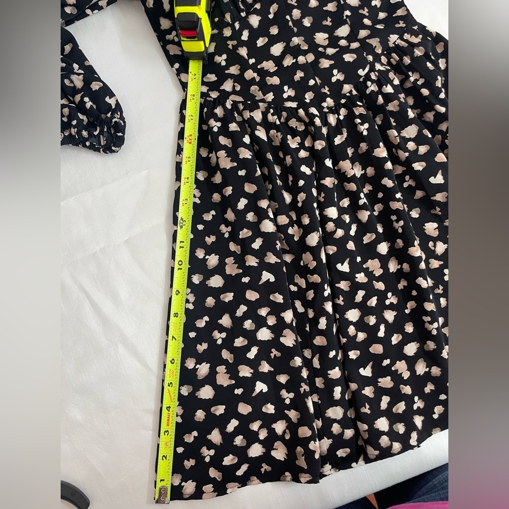 Abercrombie & Fitch Black and Cream Long Sleeve Dress Women’s Size S - Picture 9 of 14